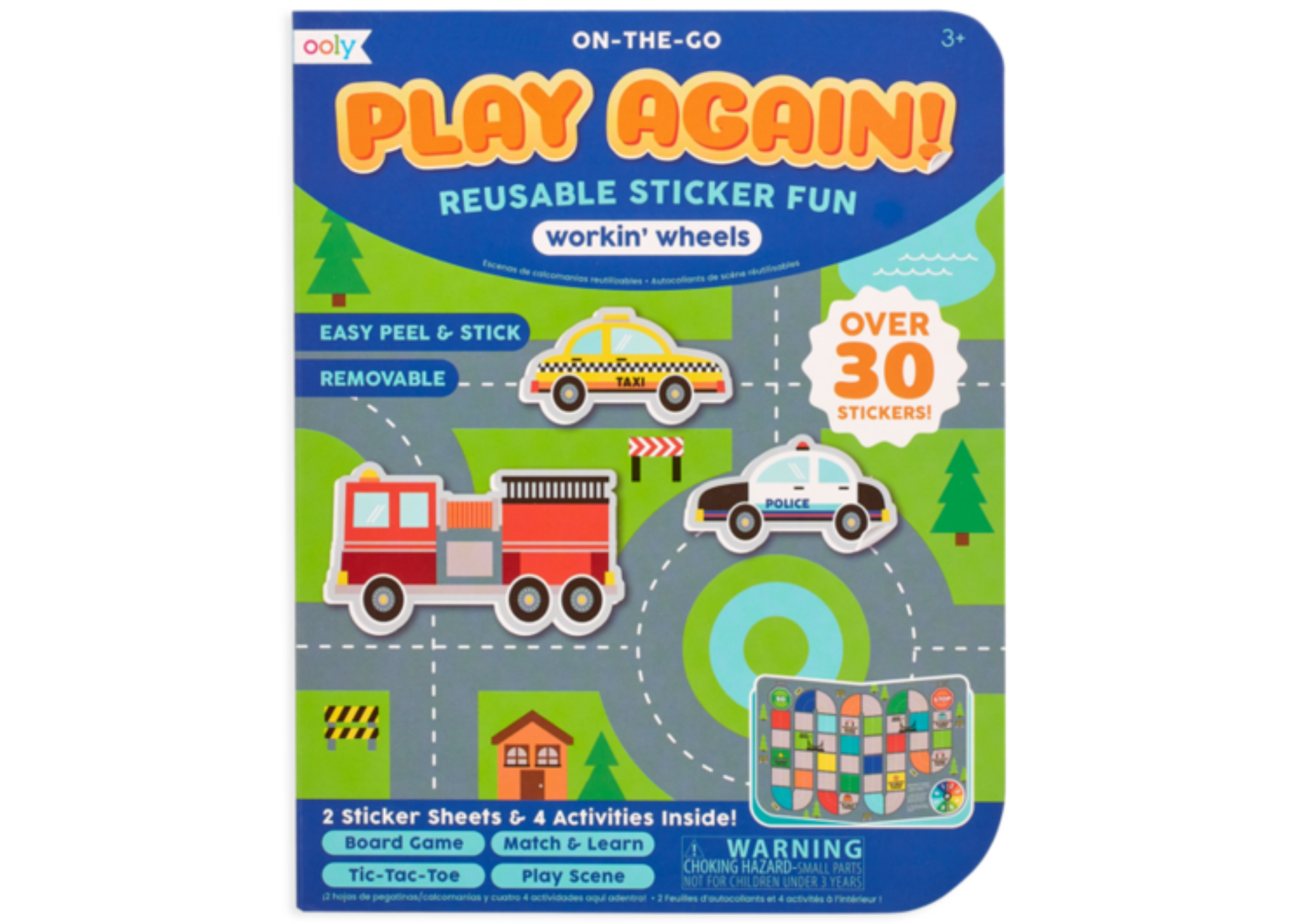 reusable sticker activity kit - workin' wheels